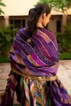 Priyanka Raajiv_Purple Silk, Brocade, Satin, Cotton, Net, Tissue Chitrika Upcycled Dupatta _at_Aza_Fashions