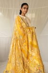 Buy_Priyanka Raajiv_Yellow Silk, Brocade, Satin, Cotton, Chanderi, Tissue Ravika Upcycled Dupatta _Online_at_Aza_Fashions