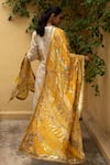 Shop_Priyanka Raajiv_Yellow Silk, Brocade, Satin, Cotton, Chanderi, Tissue Ravika Upcycled Dupatta _at_Aza_Fashions