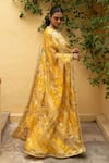 Buy_Priyanka Raajiv_Yellow Silk, Brocade, Satin, Cotton, Chanderi, Tissue Ravika Upcycled Dupatta 