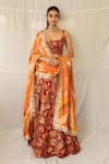Buy_Priyanka Raajiv_Orange Silk, Brocade, Satin, Cotton, Tissue Patchwork, Ujjvala Upcycled Dupatta _at_Aza_Fashions