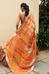 Shop_Priyanka Raajiv_Orange Silk, Brocade, Satin, Cotton, Tissue Patchwork, Ujjvala Upcycled Dupatta _at_Aza_Fashions