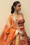 Buy_Priyanka Raajiv_Orange Silk, Brocade, Satin, Cotton, Tissue Patchwork, Ujjvala Upcycled Dupatta _Online_at_Aza_Fashions