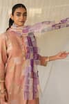 Shop_Priyanka Raajiv_Purple Tulle Sequins Aabir Upcycled Patchwork Dupatta _at_Aza_Fashions
