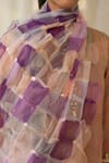 Buy_Priyanka Raajiv_Purple Tulle Sequins Aabir Upcycled Patchwork Dupatta _Online_at_Aza_Fashions