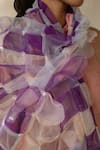 Buy_Priyanka Raajiv_Purple Tulle Sequins Aabir Upcycled Patchwork Dupatta 