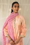 Shop_Priyanka Raajiv_Pink Tulle Reet Upcycled Patchwork Dupatta _at_Aza_Fashions