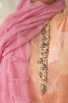 Buy_Priyanka Raajiv_Pink Tulle Reet Upcycled Patchwork Dupatta _Online_at_Aza_Fashions
