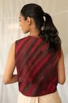 Shop_Priyanka Raajiv_Maroon Silk, Brocade, Tissue Beads, Embroidery, Sarva Upcycled Jacket _at_Aza_Fashions