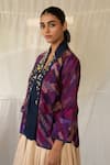 Priyanka Raajiv_Pink Silk, Brocade, Tissue Beads, Gemstones, Tassels, Teh Upcycled Jacket _Online_at_Aza_Fashions