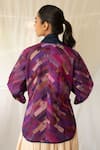 Shop_Priyanka Raajiv_Pink Silk, Brocade, Tissue Beads, Gemstones, Tassels, Teh Upcycled Jacket _at_Aza_Fashions