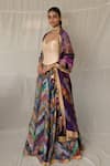 Priyanka Raajiv_Purple Brocade, Silk, Cotton Patchwork, Zari, Parmananda Upcycled Lehenga Set _Online_at_Aza_Fashions