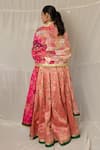 Shop_Priyanka Raajiv_Pink Silk, Brocade Patchwork, Zari, Brahamarupa Upcycled Lehenga Set _at_Aza_Fashions
