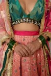 Buy_Priyanka Raajiv_Pink Silk, Brocade Patchwork, Zari, Brahamarupa Upcycled Lehenga Set 