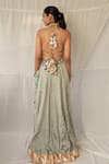 Shop_Priyanka Raajiv_Aqua Silk, Brocade, Tissue Sequins, Embroidery, Taruna Upcycled Lehenga Set _Online_at_Aza_Fashions