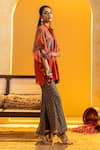 Buy_Soup By Sougat Paul_Orange Chanderi Zari, Sequins, Rangtara Embellished Shirt And Printed Pant Set _Online_at_Aza_Fashions