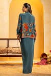 Shop_Soup By Sougat Paul_Blue Crepe Zari, Sequins Collared, Split Rangtara And Embellished Skirt Set _at_Aza_Fashions