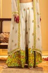 Shop_Soup By Sougat Paul_Yellow Silk Zari, Sequins, Embroidery Rangtara Embellished Cape And Palazzo Set _Online_at_Aza_Fashions