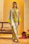 Buy_Soup By Sougat Paul_Off White Chanderi Zari, Sequins Keyhole Neck Rangtara And Embellished Kurta Set _at_Aza_Fashions