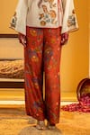 Buy_Soup By Sougat Paul_Off White Silk Applique, Zari, Sequins Rangtara Angarkha Top And Printed Pant Set _Online_at_Aza_Fashions