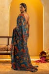 Shop_Soup By Sougat Paul_Red Silk, Organza Zari, Sequins V-neck Rangtara And Pre-draped Saree Set _at_Aza_Fashions