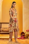 Soup By Sougat Paul_Beige Viscose, Cotton, Silk Zari, Sequins Rangtara And Embellished Kurta Set _Online_at_Aza_Fashions
