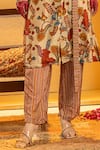 Shop_Soup By Sougat Paul_Beige Viscose, Cotton, Silk Zari, Sequins Rangtara And Embellished Kurta Set _Online_at_Aza_Fashions