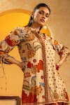 Shop_Soup By Sougat Paul_Beige Silk, Cotton Embroidery, Zari, Rangtara Embellished Kurta And Dhoti Pant Set _Online_at_Aza_Fashions