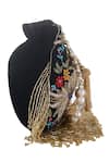 Shop_Nazaakat By Samara Singh_Black Embroidery, Beads, Tassels, Sequins Floral And Bird Beaded Potli Bag _Online_at_Aza_Fashions