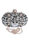 Shop_Nazaakat By Samara Singh_Black Beads, Pearls, Rhinestones, Embroidery And Clutch Bag _at_Aza_Fashions