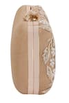 Buy_Nazaakat By Samara Singh_Peach Embroidery, Pearls, Beads Floral Clutch With Detachable Sling _Online_at_Aza_Fashions