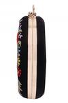 Nazaakat By Samara Singh_Black Embroidery, Sequins, Beads Round Clutch With Sling _at_Aza_Fashions