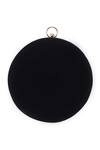 Nazaakat By Samara Singh_Black Embroidery, Beads, Sequins Floral And Peacock Round Clutch _Online_at_Aza_Fashions