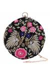 Shop_Nazaakat By Samara Singh_Black Embroidery, Beads, Sequins Floral And Peacock Round Clutch _at_Aza_Fashions