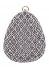 Buy_Nazaakat By Samara Singh_White Beads, Rhinestones Beaded Embellished Oval Clutch With Sling 