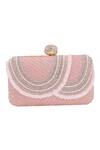 Buy_Nazaakat By Samara Singh_Pink Sequins, Beads, Rhinestones Embellished Clutch Bag With Detachable Sling 