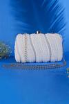 Buy_Nazaakat By Samara Singh_White Pearls, Rhinestones And Sequin Embellished Clutch _at_Aza_Fashions