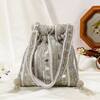 Nazaakat By Samara Singh_White Beads, Sequins, Mirrors, Tassels Beaded And Embellished Potli Bag _Online