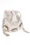 Buy_Nazaakat By Samara Singh_White Beads, Pearls, Tassels, Stones Beaded And Embellished Potli Bag 