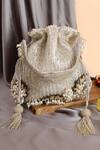Buy_Nazaakat By Samara Singh_White Beads, Pearls, Tassels, Stones Beaded And Embellished Potli Bag _at_Aza_Fashions