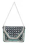 Buy_Nazaakat By Samara Singh_Black Beads, Mirrors Cowrie Shell And Embellished Clutch Bag _Online_at_Aza_Fashions