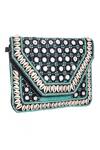 Nazaakat By Samara Singh_Black Beads, Mirrors Cowrie Shell And Embellished Clutch Bag _at_Aza_Fashions