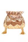Nazaakat By Samara Singh_Gold Beads, Sequins, Tassels And Embroidered Potli Bag _at_Aza_Fashions