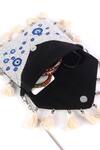 Nazaakat By Samara Singh_White Beads, Tassels Beaded Evil Eye Pattern Sling Bag _at_Aza_Fashions