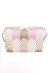 Nazaakat By Samara Singh_Pink Beads, Pearls Beaded And Embellished Flap Bag _at_Aza_Fashions