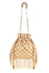 Shop_Nazaakat By Samara Singh_Gold Beads, Sequins, Tassels, Pearls And Embellished Potli Bag _at_Aza_Fashions