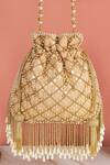 Buy_Nazaakat By Samara Singh_Gold Beads, Sequins, Tassels, Pearls And Embellished Potli Bag _at_Aza_Fashions