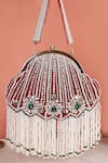 Buy_Nazaakat By Samara Singh_Red Beads, Pearls, Gemstones, Crystals And Stone Embellished Batua Bag _at_Aza_Fashions