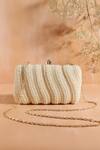 Buy_Nazaakat By Samara Singh_White Pearls, Beads Embellished Clutch With Detachable Sling _at_Aza_Fashions