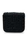 Shop_The Tan Clan_Black Beads, Stones Megan Flapover Bag _at_Aza_Fashions